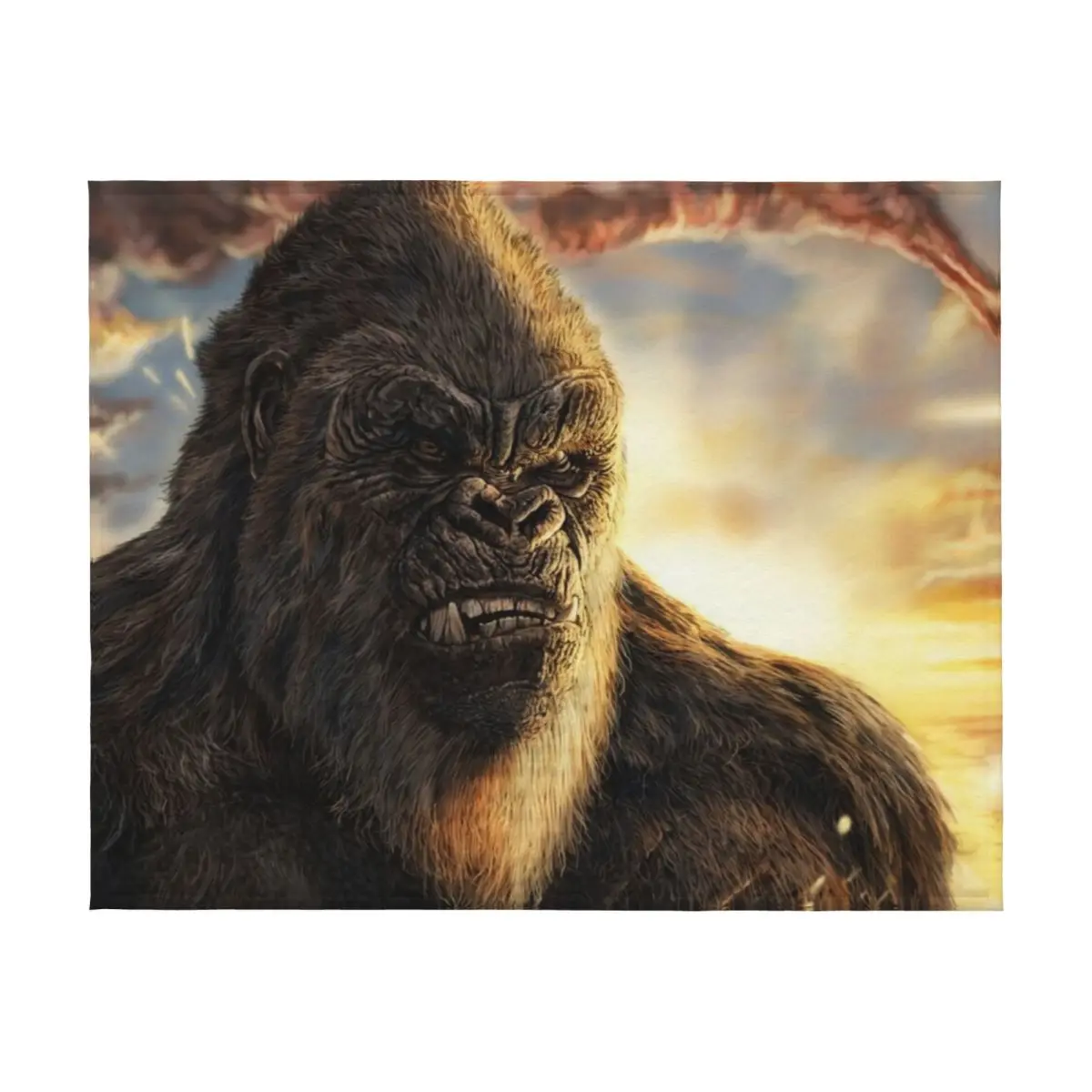 كينغ كونغ رمي بطانية للأريكة رقيقة أنيمي الأربعاء البطانيات القطيفة