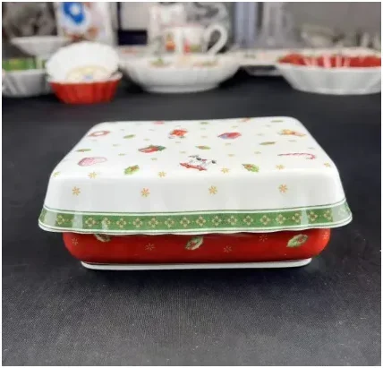 Vajilla Alemana V Bao, Plato para Galletas Navideñas, Plato Rectangular, Plato para Tazas, Plato para Ensaladas, Plato para Postres, Plato para Frutas
