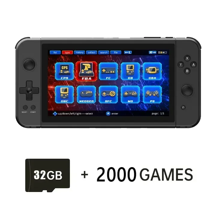 X70 Handheld Game Console 7inch HD Screen Support 2 Players Gaming Retro Game Opendinglinux Game Machine For PS/FBA/GB/GBA/GBC