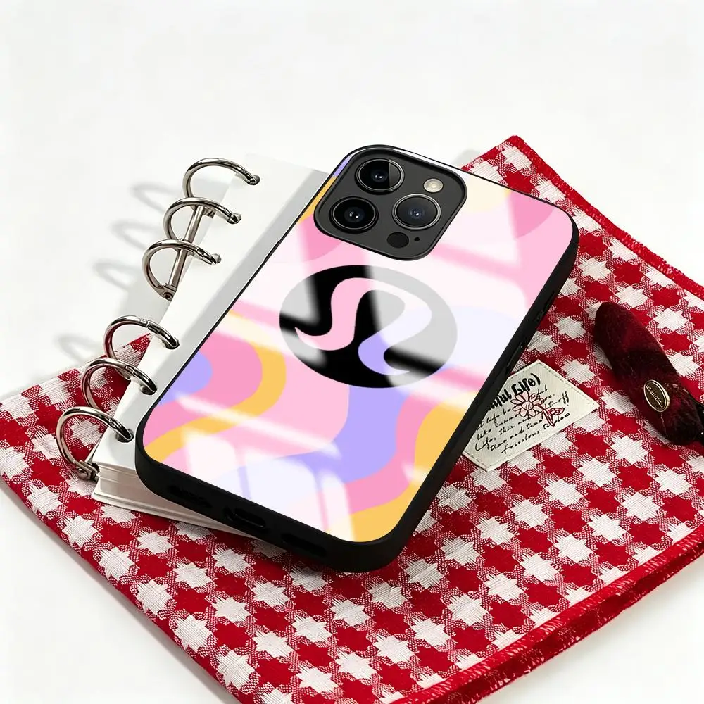 Fashion Canadian lululemon bran Phone Case For iPhone 17 16 15 14 13 12 11 X XR XS 8 Plus Mini Pro Max Glass Magnetic Phone Case