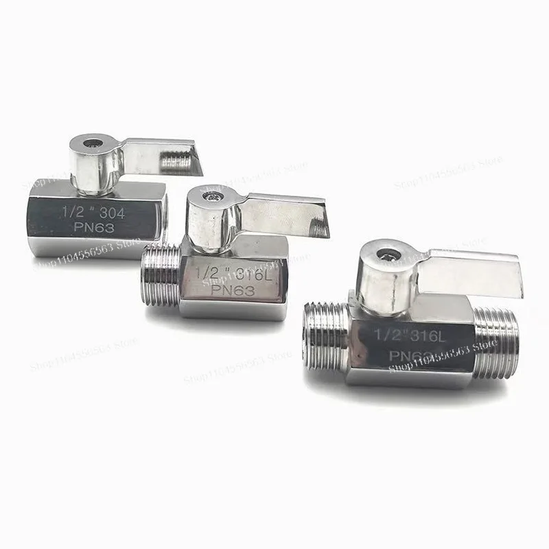 304 stainless steel ball valve double inner and outer wire mini food grade valve switch 2 - 4 minutes 1 inch