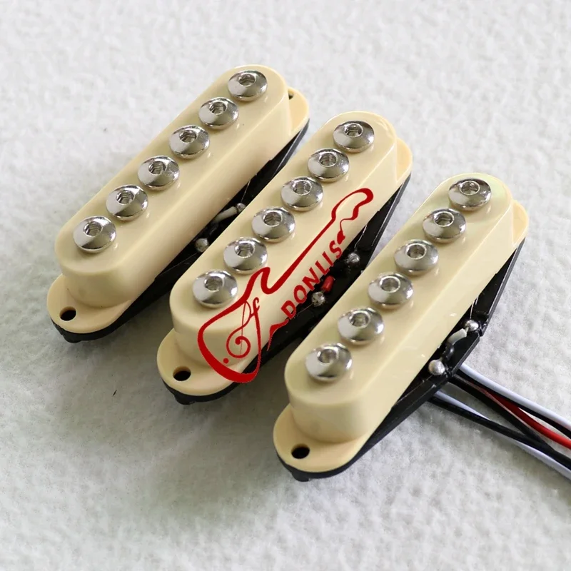 Donlis Large Hex Pole Piece Single Coil ST Guitar Pickups With Ceramic Magnet Bar For SSS Electric Guitars