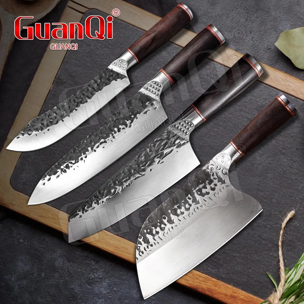 

Chinese Cleaver Kitchen Knife 5CR15 Chef Cooking Tools Handmade Forged Chop Knife Meat Cleaver Butcher Knife