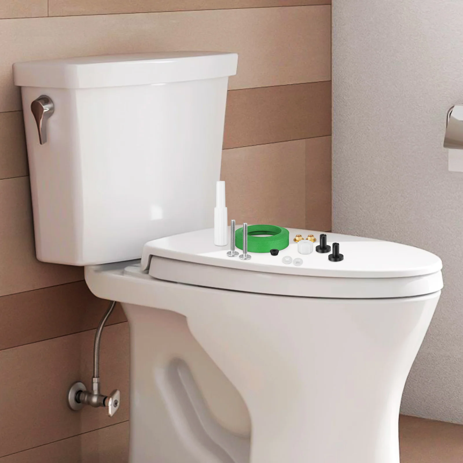 

1 set 1 Set Tank Gasket Kit Nbr Rubber Waterproof Seal For Standard Repair Fast Installation Toilet Parts Inside Tank Toilet