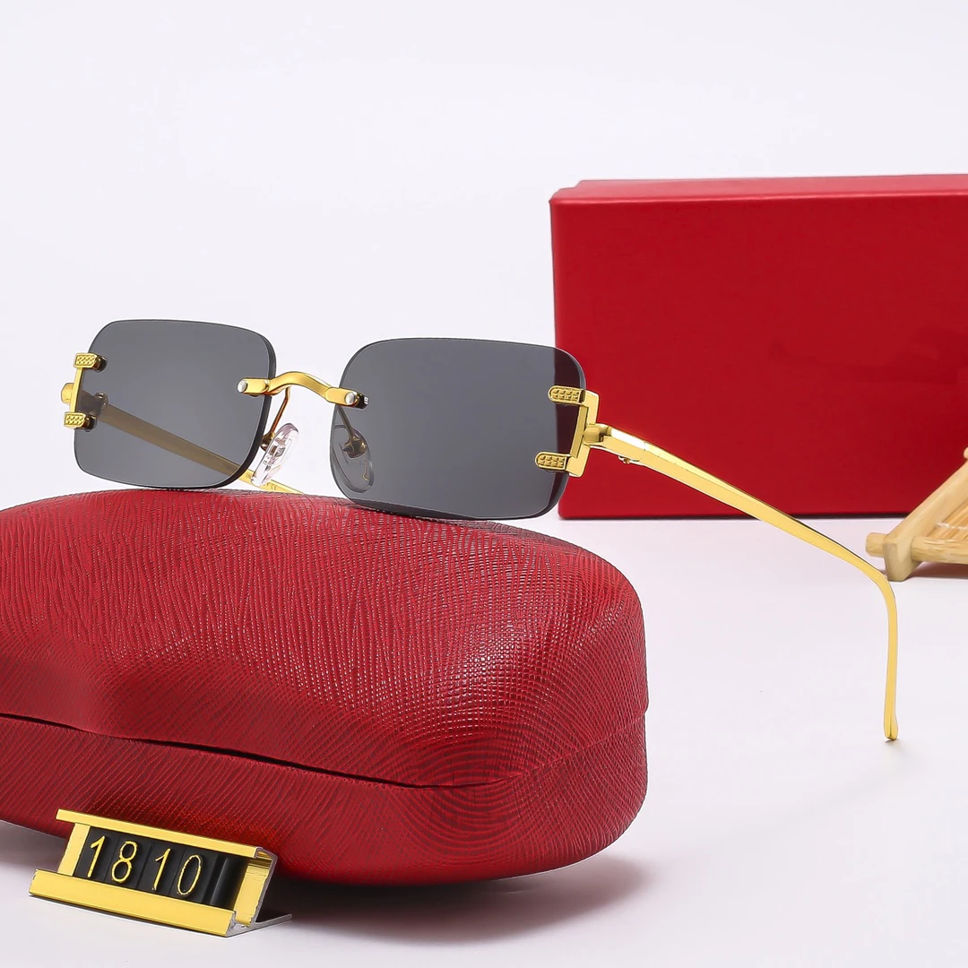 Unique design narrow frame small frame metal colored lens sunglasses