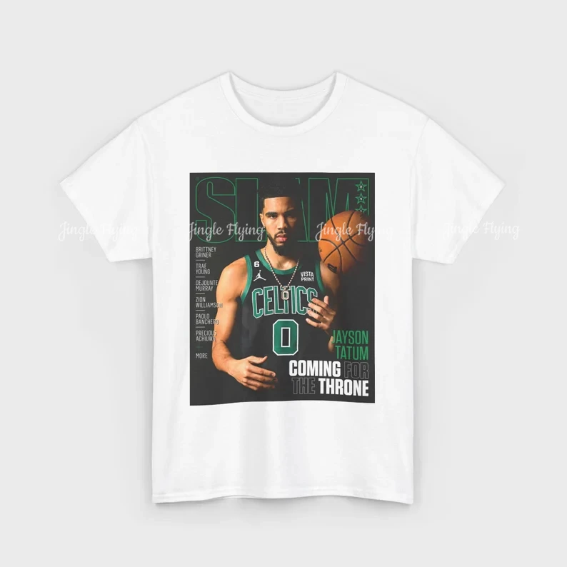 Jayson Tatum Slam Cover T-Shirt Coming Basketball Vintage Sport Tee American Basketball Cotton Tee