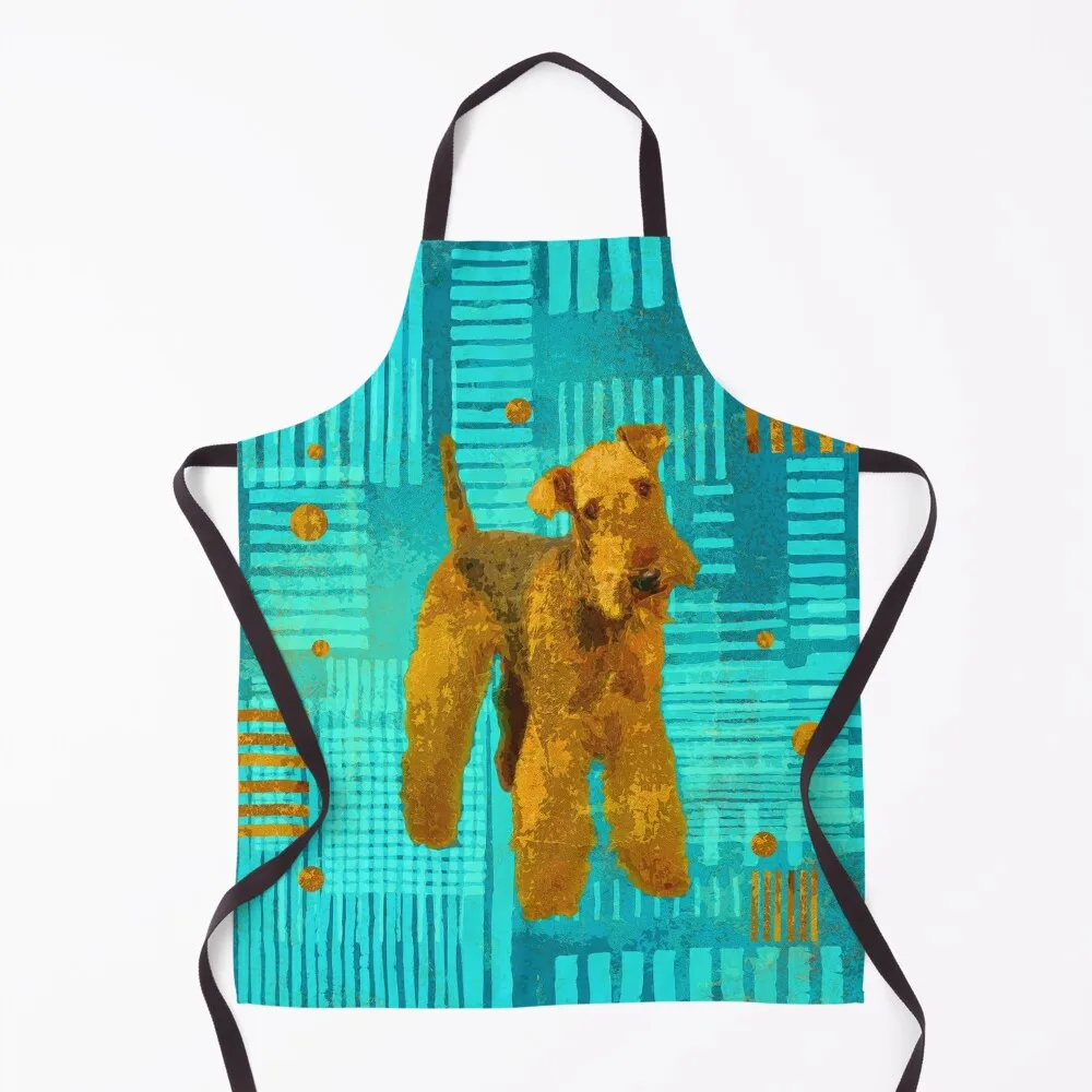 

Abstract Airedale Terriers Digital Art Apron Kitchen Front New year's kitchen girl Restaurant Kitchen Equipment Apron