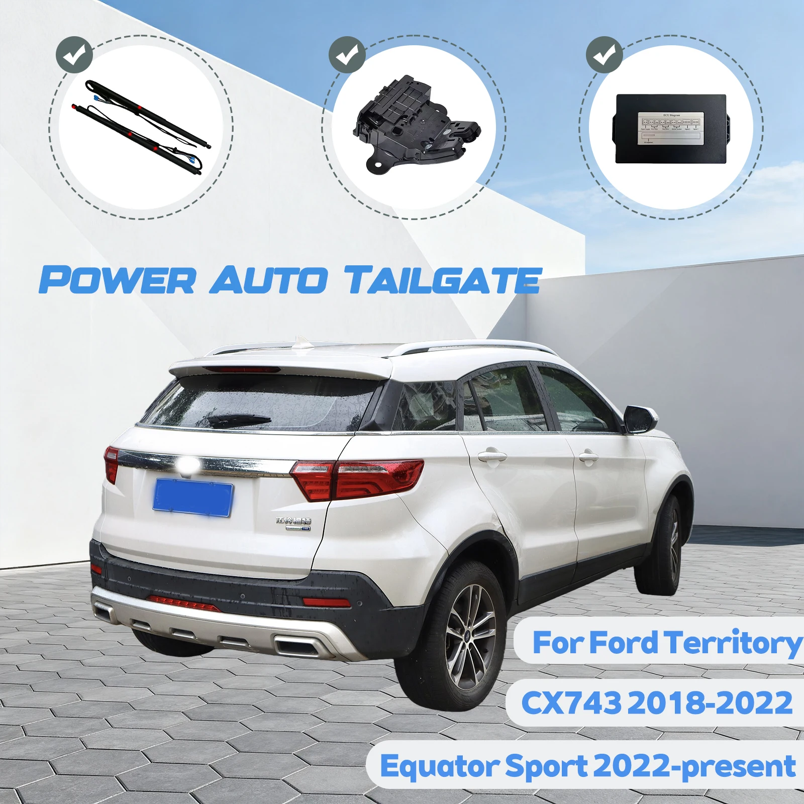 

Для Ford Territory CX743 2018-2022 Equator Sport 2022 + автомобильный комплект автоматического подъема, открывающий багажник, интеллектуальный электрический подъемник, задняя дверь