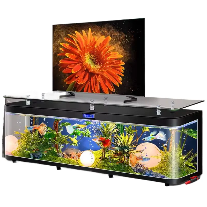 

XL TV cabinet fish tank aquarium floor ecological filter glass goldfish tank