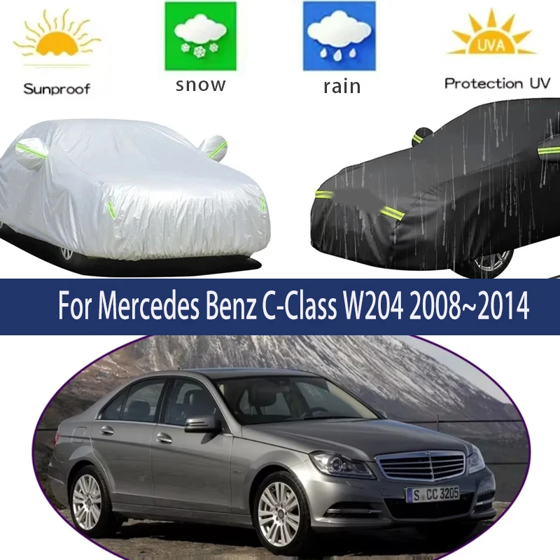 

For Mercedes Benz C-Class W204 2008~2014 Full Car Covers Outdoor Sun Anti UV Rain Snow Dust Protection Oxford Cloth Accessories