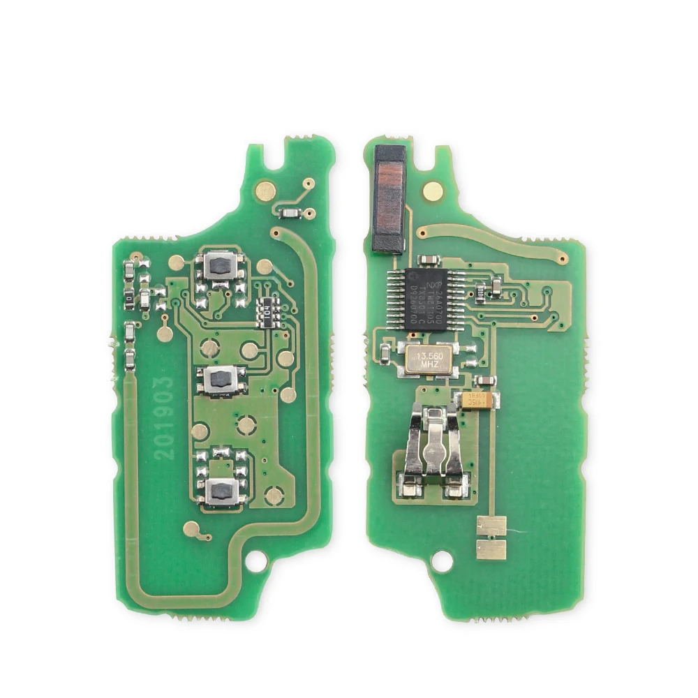 KEYYOU 3 Buttons Complete Remote Car Flip Folding Key For Peugeot 307 407 308 607 433MHz Electronic ID46 Chip VA2 Blade CE0536
