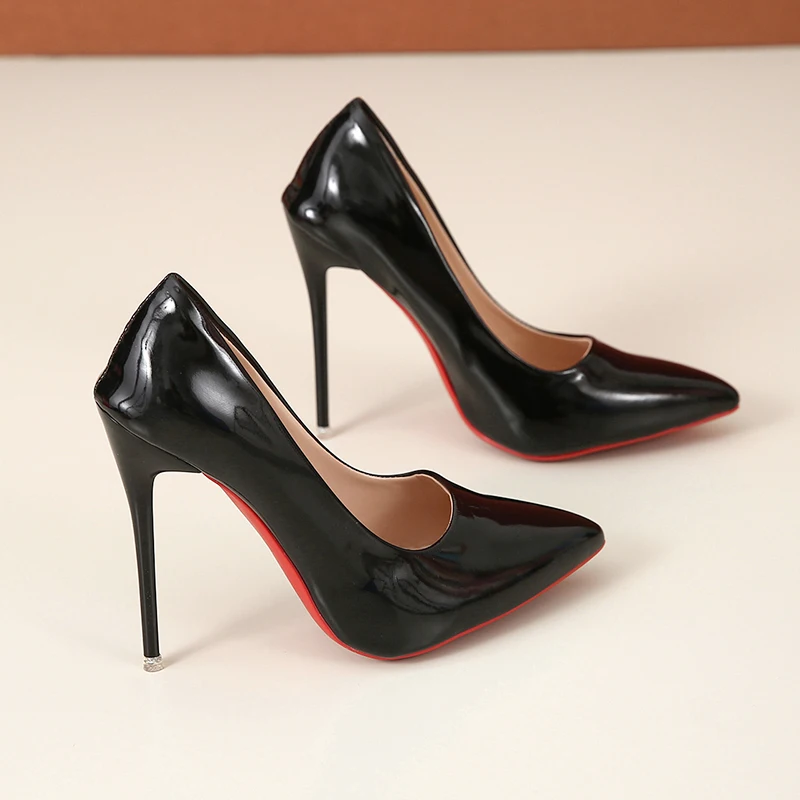 Summer Sexy Super High Ethnic Pumps with Thin Heels and Pointed Toe for Office Career Red Bottom High Heels Zapatos De Mujer