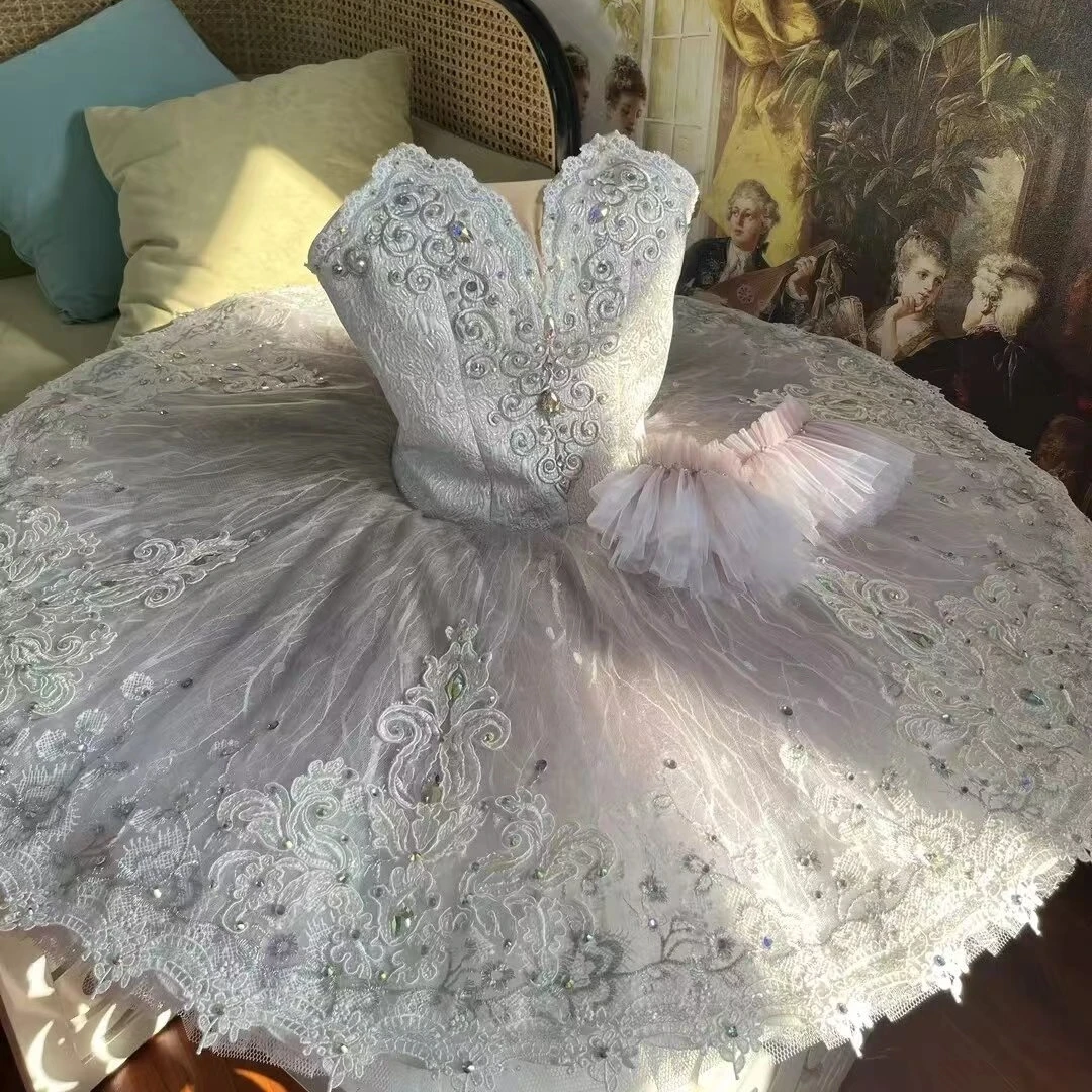 2023 New Lilac violet ballet skirt high-end professional custom adult children competition dress girls performance dress