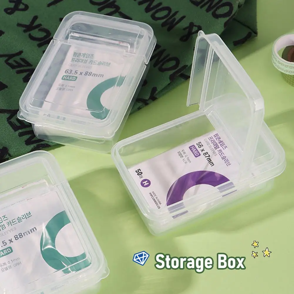 Transparent Flip Small Card Storage Box Transparent Card Sleeve Protector Clear Box For Popcorn Diy Korean Idol Photo M0t8