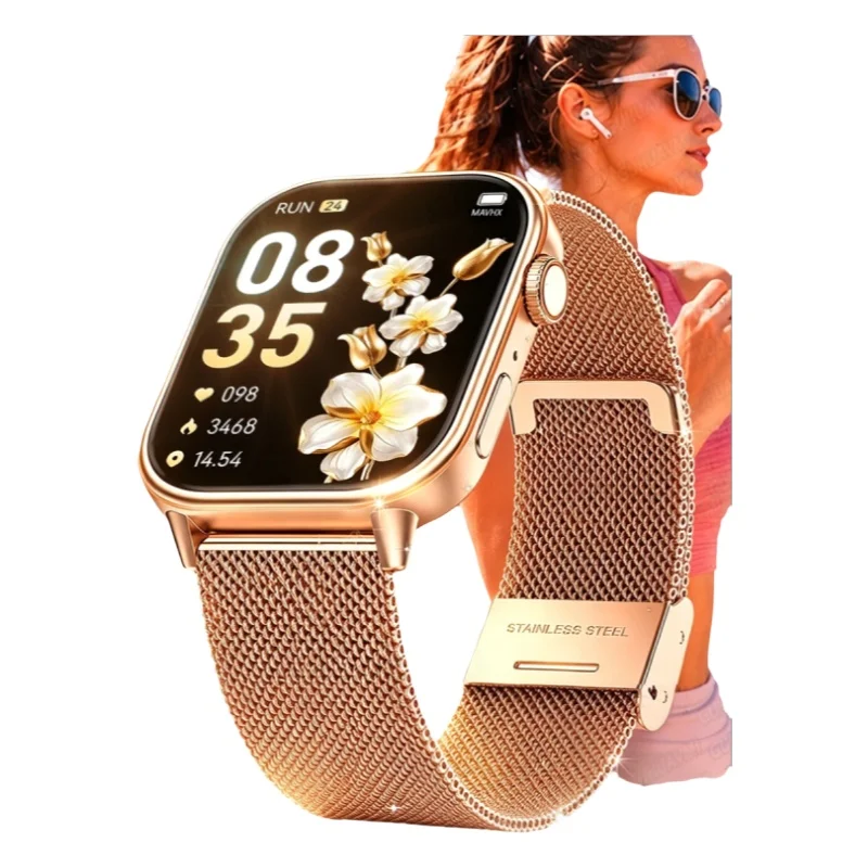 2026 Neue Multifunktionale Smartwatch für Frauen mit Eingebautem GPS, Bluetooth-Anruf, Musik, Fitness-Sportarmband, Schlafüberwachung