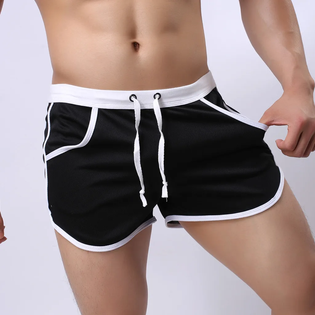 

Men's Running Quick-dry Beach Trousers Sports Short Pants Elastic Joggers Bodybuilding Shorts Casual Homme Swimming Shorts