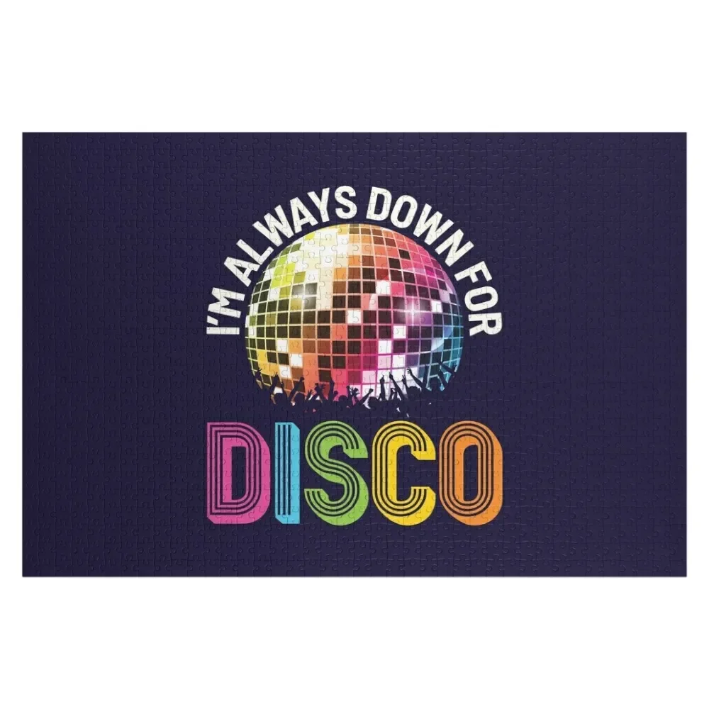 

I'm Always Down for Disco 70s 80s Party Music Jigsaw Puzzle Baby Wooden Game Children Personalized Toy Puzzle