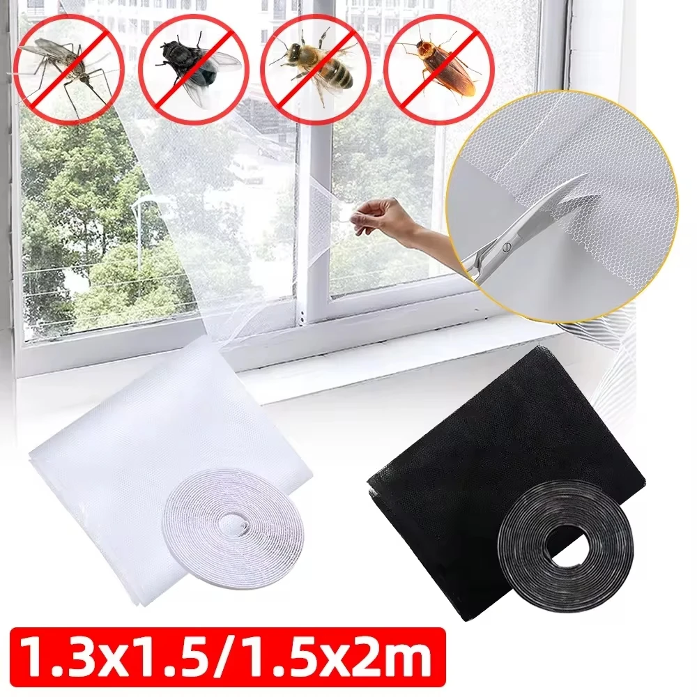 Mosquitera para ventana con mosca caliente, pantalla de malla para insectos, insectos interiores, fácil de instalar con cinta textil para el hogar