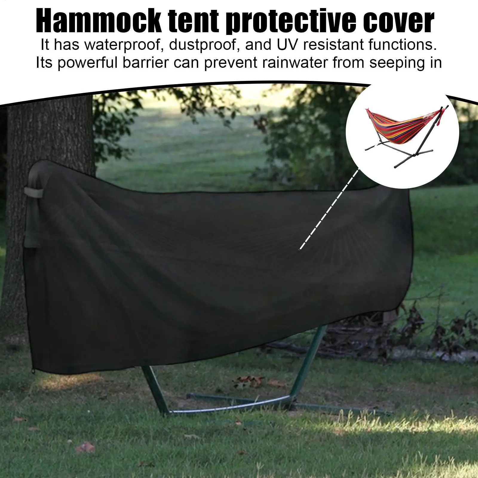 

Outdoor Swing Cover Camping Rain Trap Weatherproof Hammock Cover With Adjustable Cord For Truck RV Backpacking Hiking Backyard