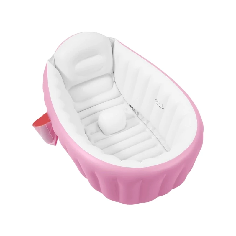 Foldable PVC Infant Bath Tub with Anti Slip Base & Water Level Mark Toddler Travel Bath for Home Or Outdoor Use 15UB