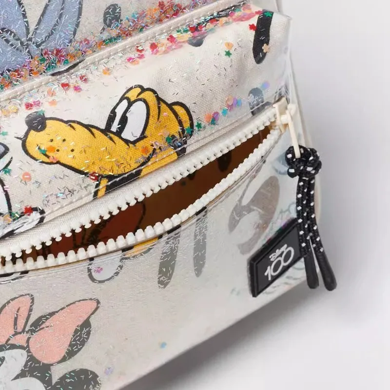 Disney New Cartoon Mickey borsa per bambini trasparente ragazze con marchio stampato Mini zaino moda studente borsa da scuola carina