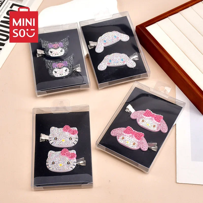 

Winter Fashion New Style Cute Full Diamond Hello Kitty Cinnamoroll My Melody Kuromi Bangs Gift for Girls Side Hair Clip Cartoon