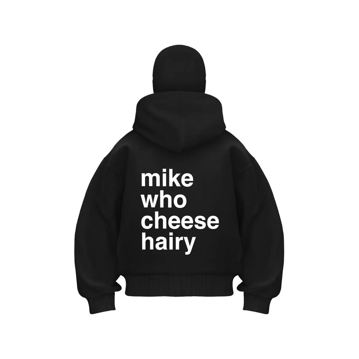 Mike Who Cheese Hairy Humor Text Art Men's Double Hood Balaclava Zip Hoodie Winter Warm
