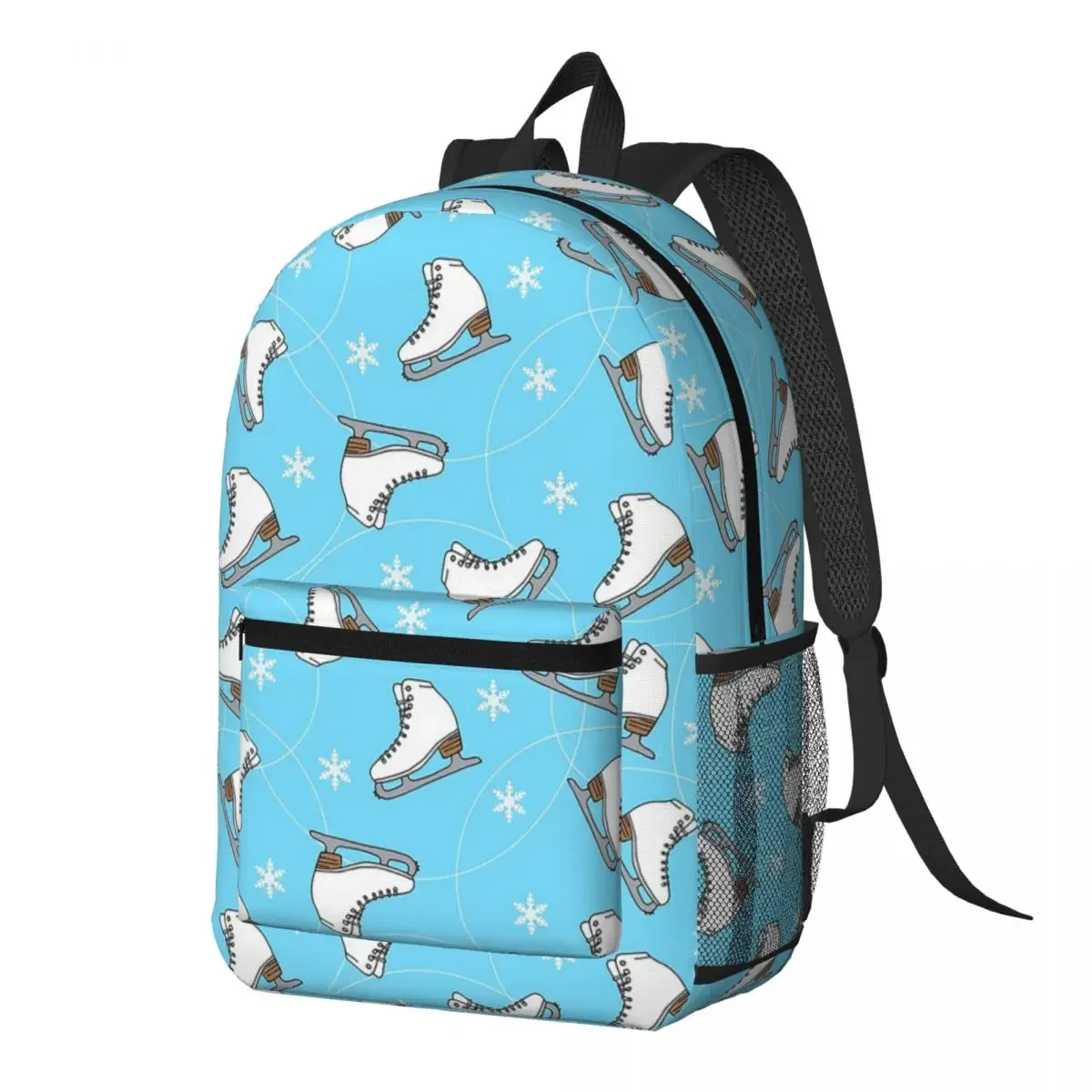 Colorful Ice Skates Pattern Backpack Daypack Large Capacity Kids BookBag School Bag Shoulder Bags for Men Women