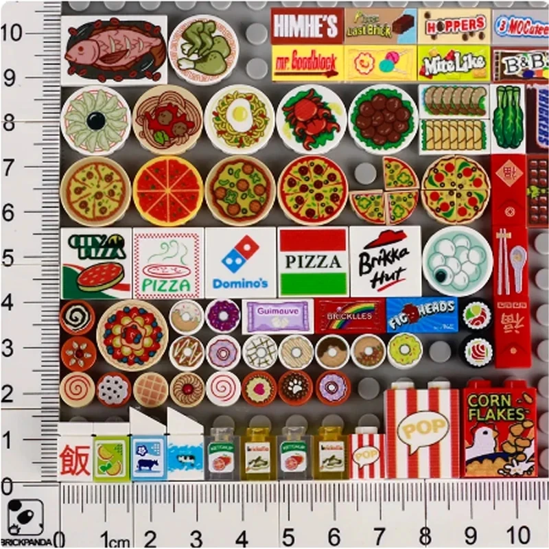 MOC City-décennie s de Construction Imprimés pour Enfant, 03 citrouille, Boissons, Sushi, Fruits, Briques, Figurines, Pièces, Bricolage, Jouets, Cadeaux