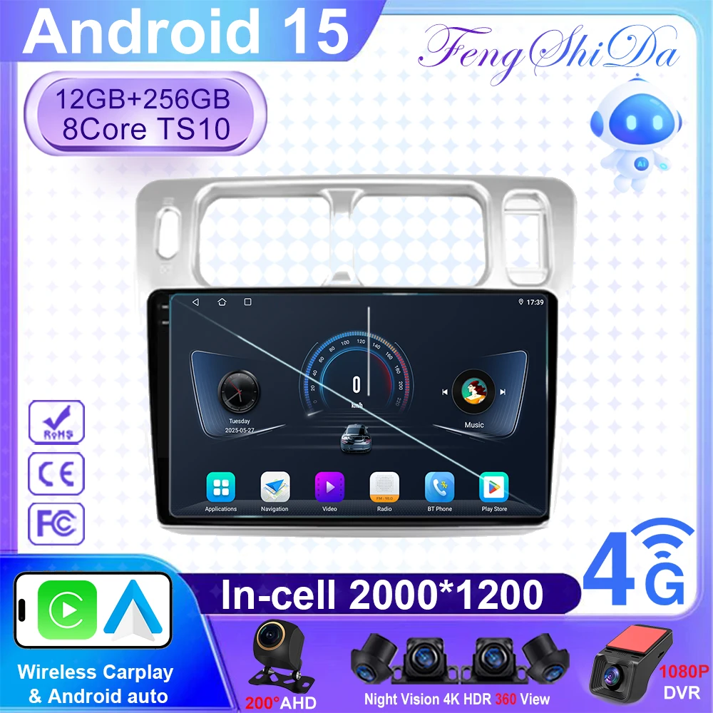 

Android 15 For Mitsubishi Pajero iO 1998 - 2007 Car Radio Player Carplay GPS Navigation Android Auto Stereo 5G WiFi BT No 2din