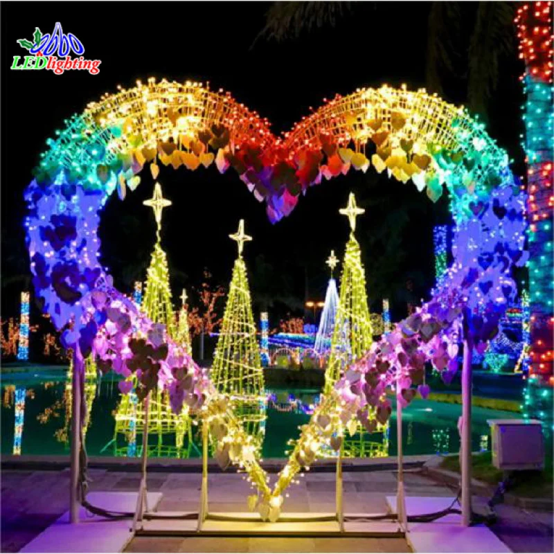 

custom.Romantic outdoor heart shaped arch wedding lighting