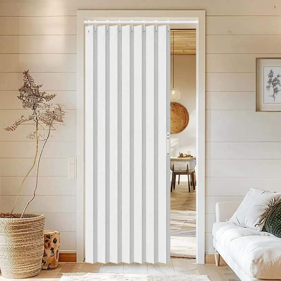 

Accordion Door Curtains for Closet, Laundry Room Curtain for Doorway, Hallway Curtain for Space Privacy, 1 Panel with Tieback, W
