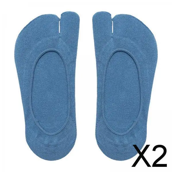

Cotton Toe Split Flip Flop Socks Women No Show Two Finger Low Cut Non Slip Hosiery for Boat Shoes Slipper Sneaker