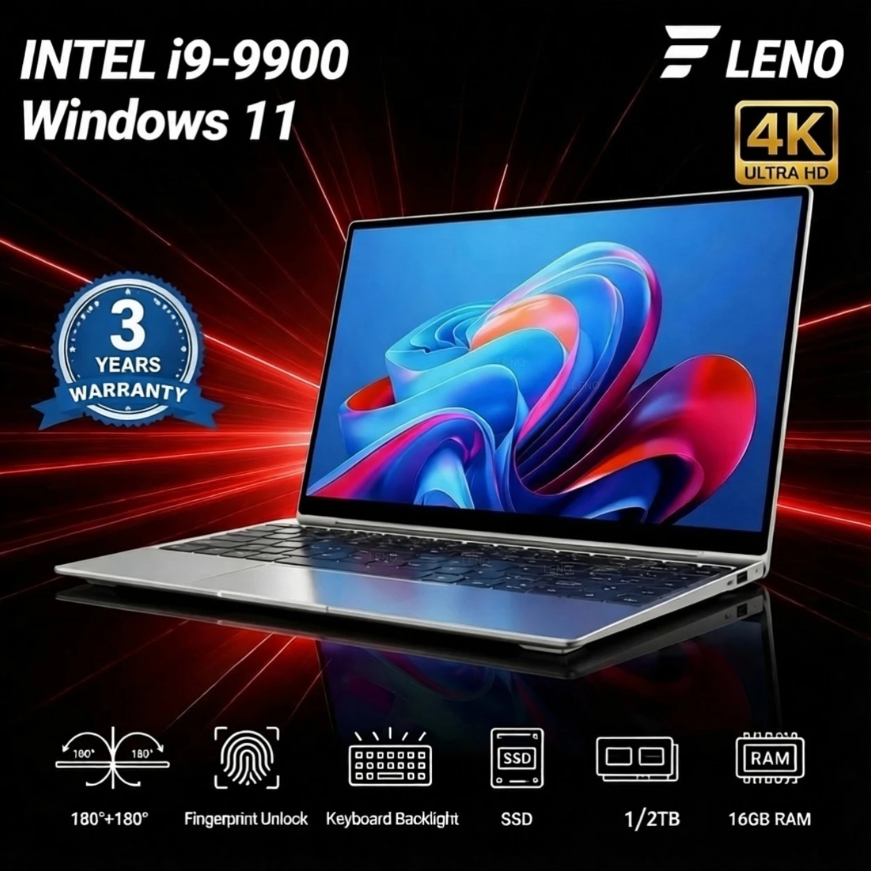 LENO 14,1-Zoll-Laptop Intel Core i9-9900 32 GB 2 TB Gaming-Computer PC Windows 11 Gamer Office Ultra Slim Notebook 1920 x 1080 HD