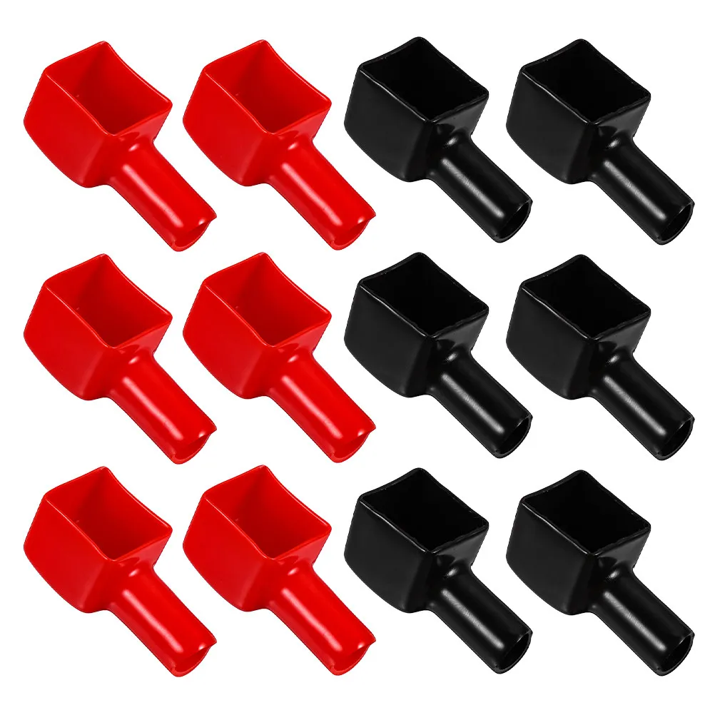 12Pcs Auto Battery Terminal Protector Caps PVC Weather Resistant Snap for Car Truck Battery Post Insulation Protection