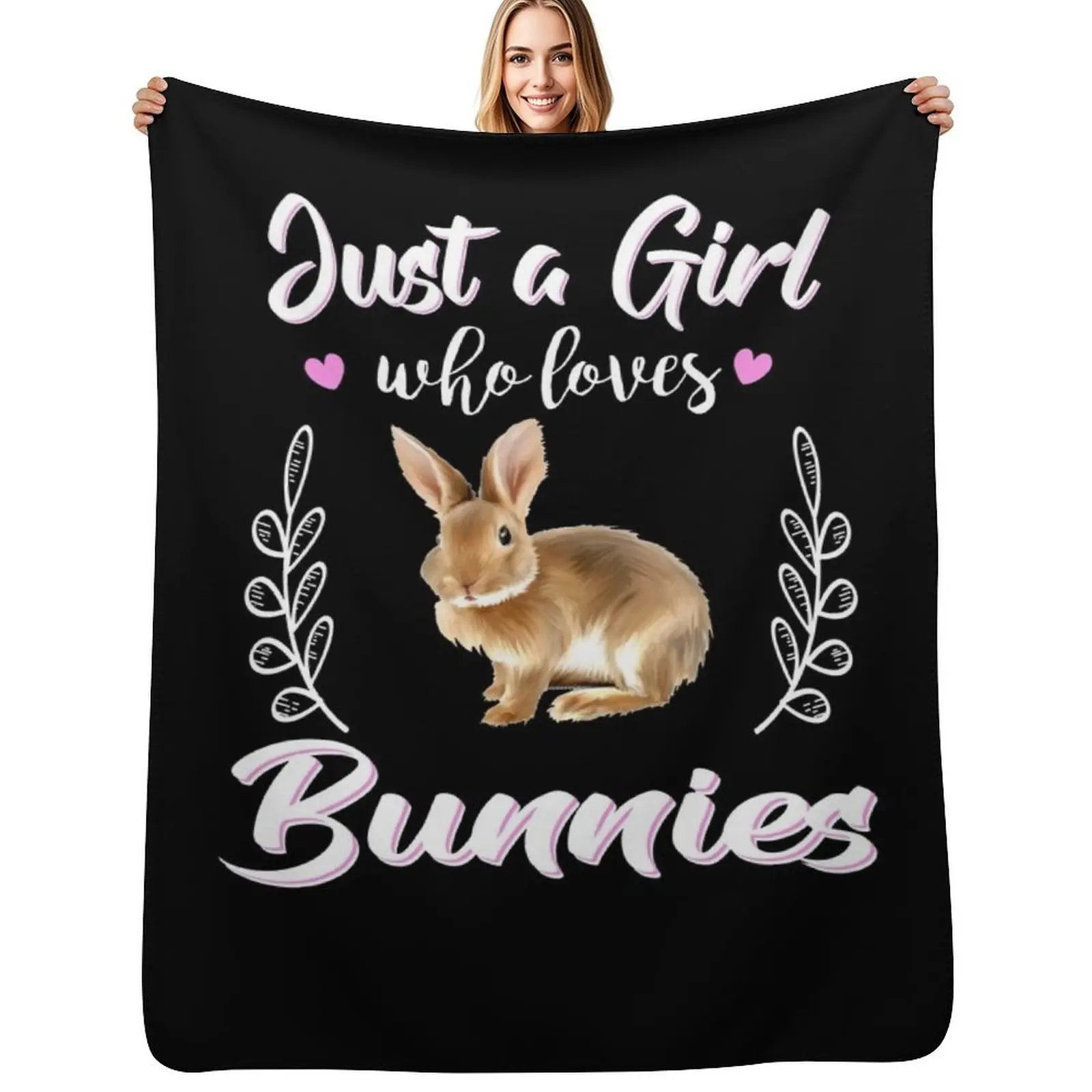 

Just A Girl Who Loves Bunnies Tshirt Throw Blanket Custom bed plaid Luxury Thicken Soft Plaid Blankets