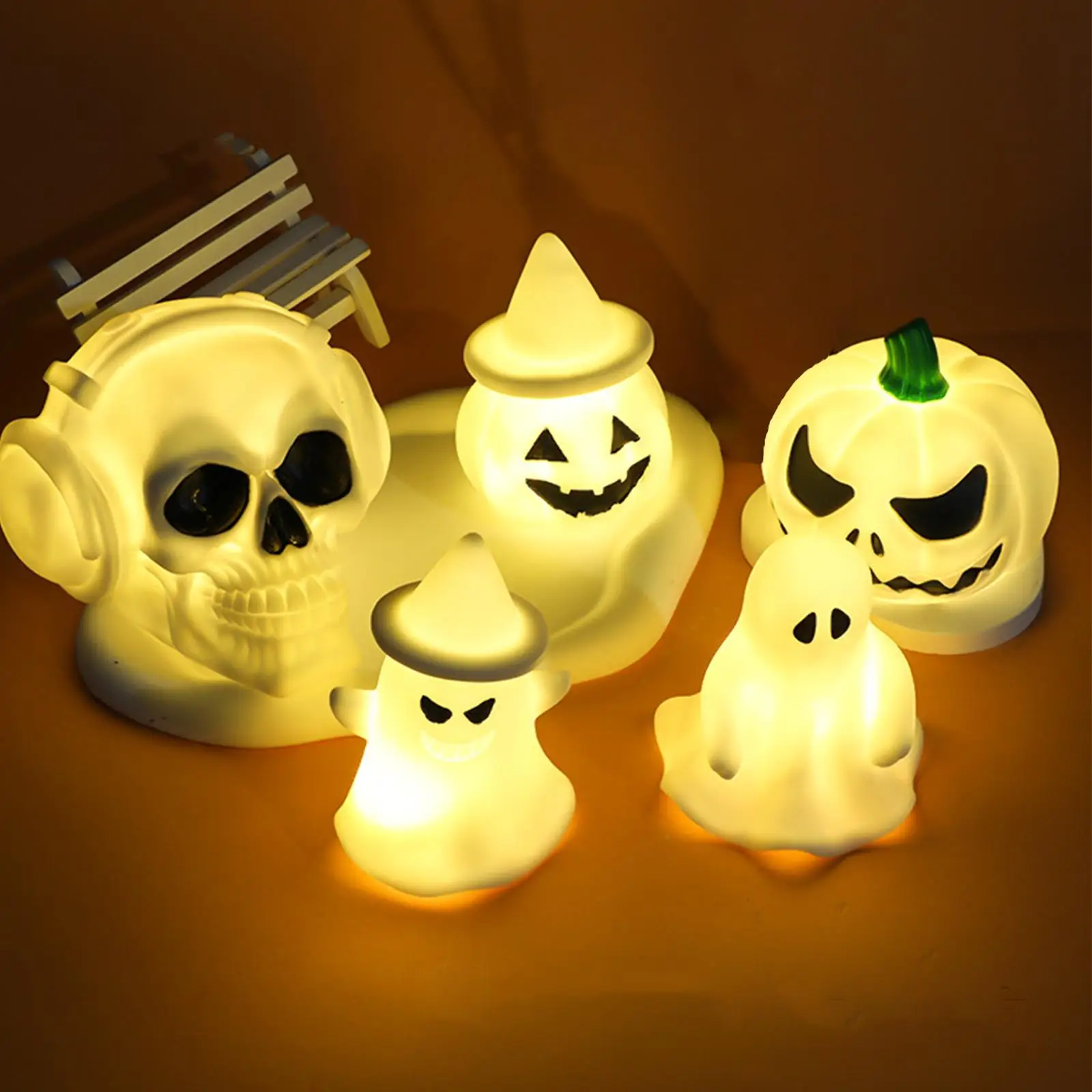 Halloween Ghost Night Light Party Supplies Decorative Room Decor Cute Ghost Lamp for Indoor Living Room Bathroom Table Fireplace