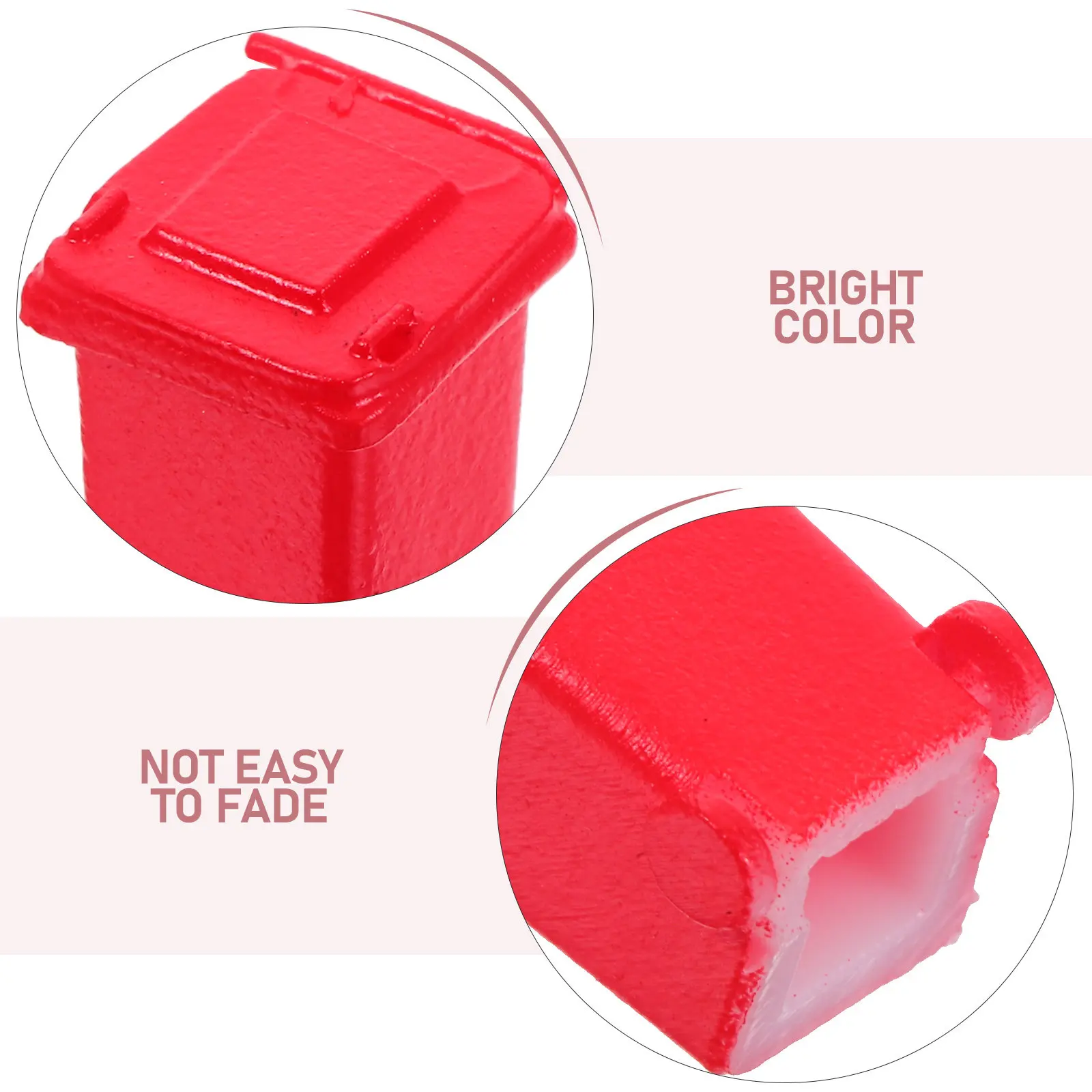 Miniature Trash Can Alloy 1:64 Scale Recycle Bin Lid Simulation Waste Bin for Dollhouse Micro Landscape Life Scene
