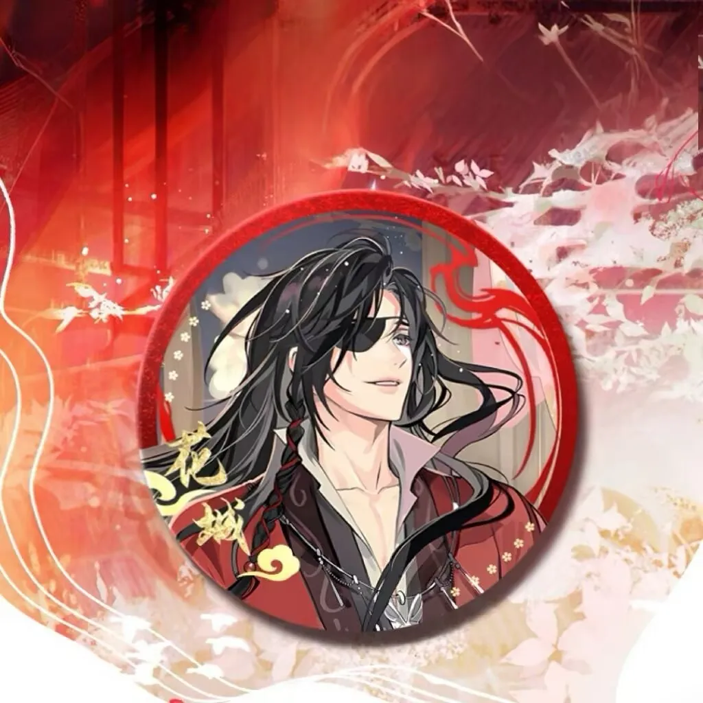 

Значок стержня «Небесное официальное благословение», 58 мм, жесть, брошь «Цветочный город, Си Люн», самодельные периферийные устройства из жести