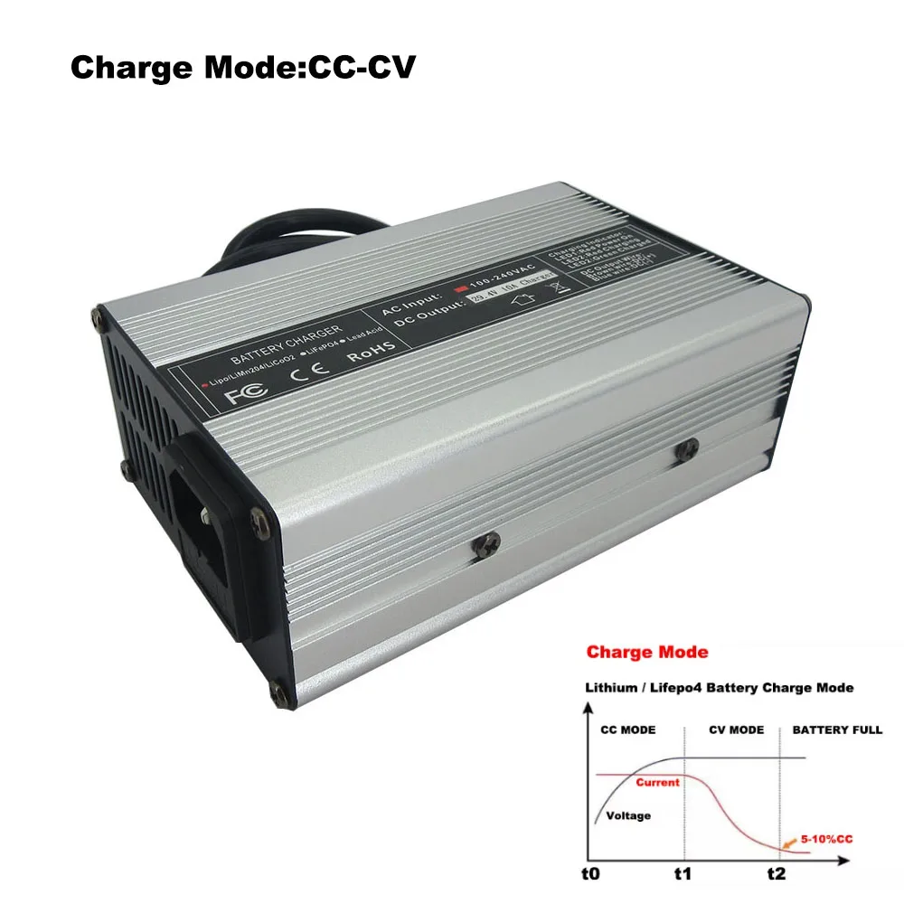 Carregador de bateria de lítio 63v 3a 5a 10a, conector xt60 xlrm usado para bateria de íon-lítio 15s 54v 55.5v, carregador inteligente