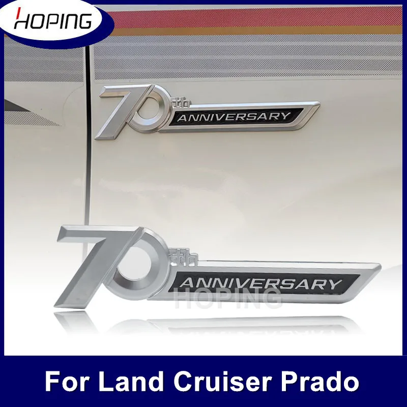 ABS Painting Side Emblem 70th Anniversary For Land Cruiser 100 200 300 FJ200 LC300 For Prado LC120 LC150 Accessories Sticker