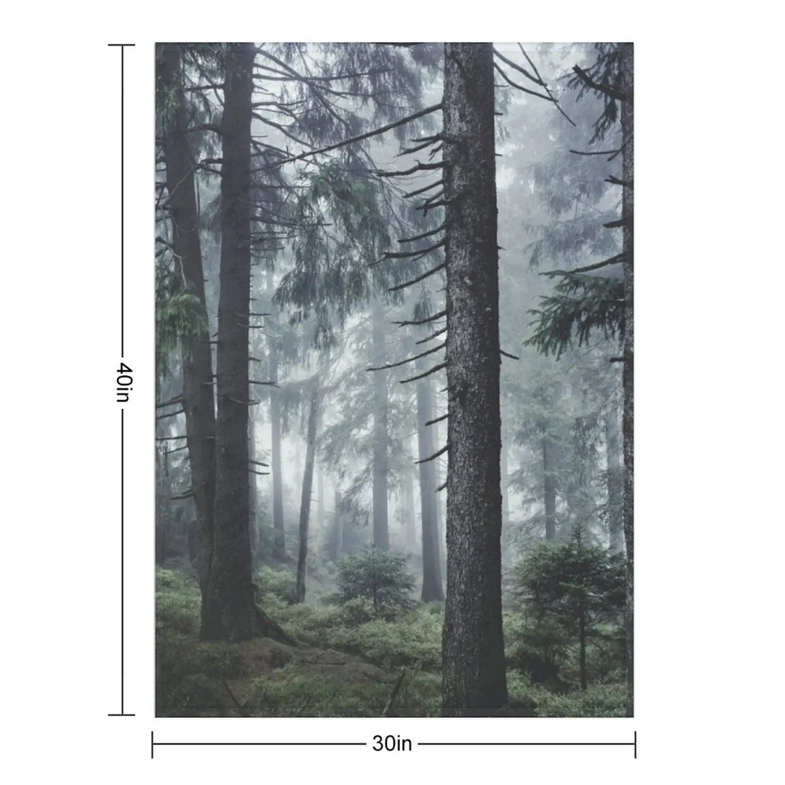 Path Vibes // Wild Romantic Misty Retro Fall Wilderness Fairytale Forest With Cascadia Trees Covered In Magic Blue Throw Blanket