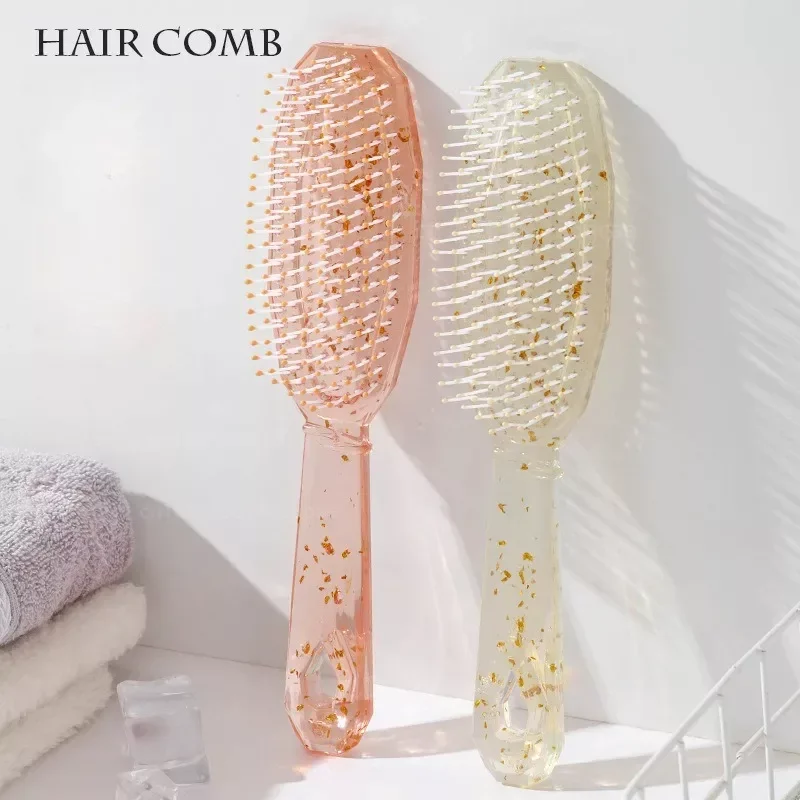 Расческа Для Волос Sequined Comb Scalp Cleaning Hair Brush Wet&Dry Use Crystal Shining Pink Massage Combs Cepillo Para Cabello