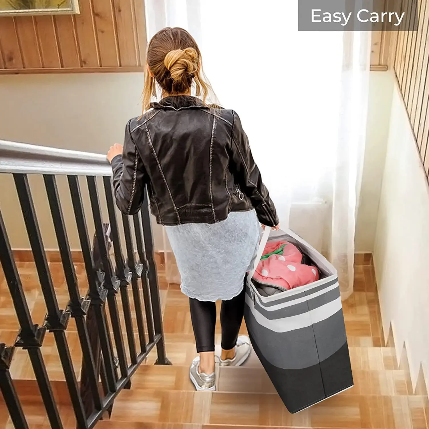 New Waterproof Fabric Laundry Basket Foldable Bag Large Capacity Laundry Basket Simple Clothes Sundries Storage Box