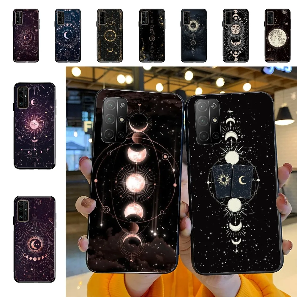 Suns Moons Clouds Astrological Phone Case For Huawei Honor 10 Lite 9 20 7A 9X 30 50 60 70 Pro Plus Soft Silicone Cover