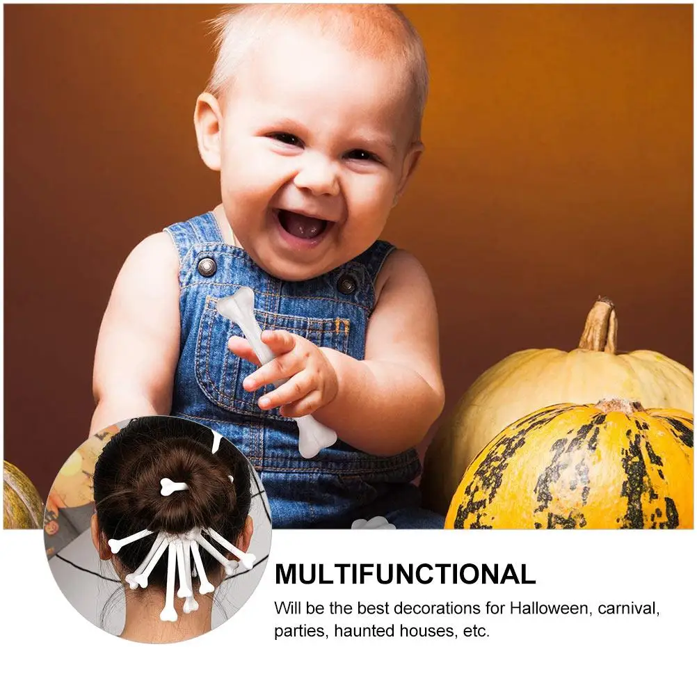 30 Uds. Accesorios de hueso de Halloween, decoraciones pequeñas de esqueleto de plástico para adornos de fiesta, Carnaval y patio