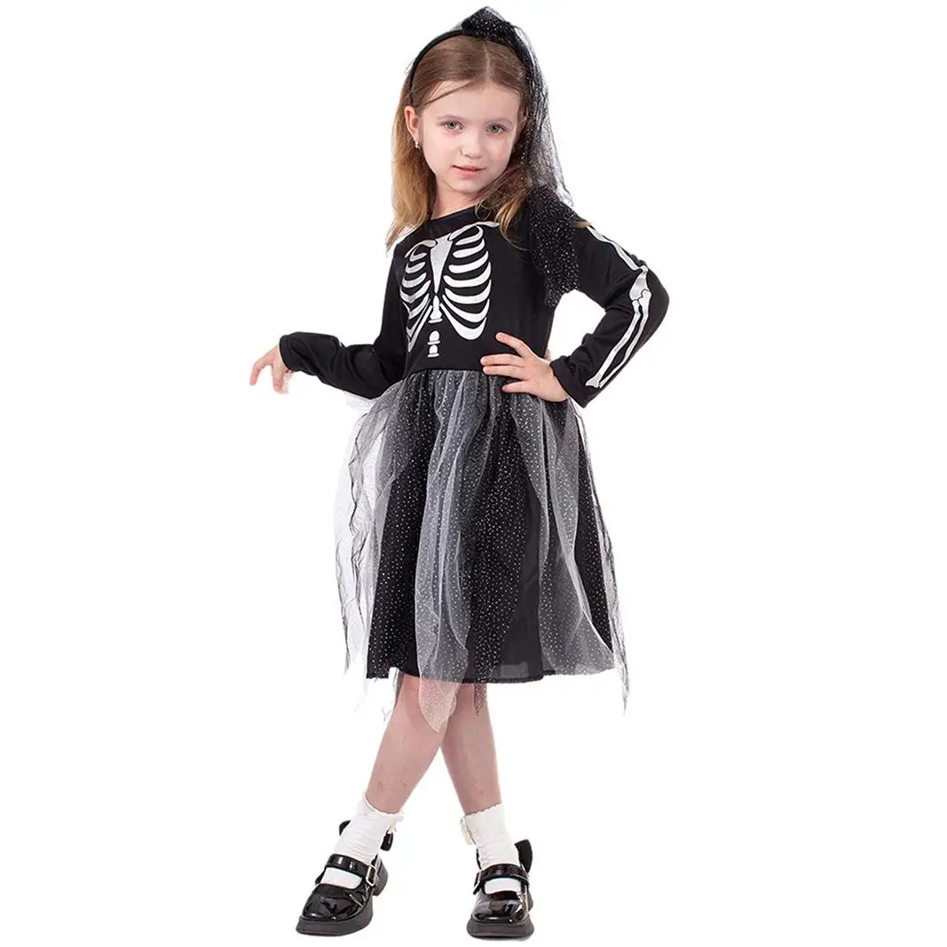 loween Performance Costumi da scheletro Abbigliamento da palcoscenico etnico da donna Abiti con montatura in osso Nessun marchio registrato di marca