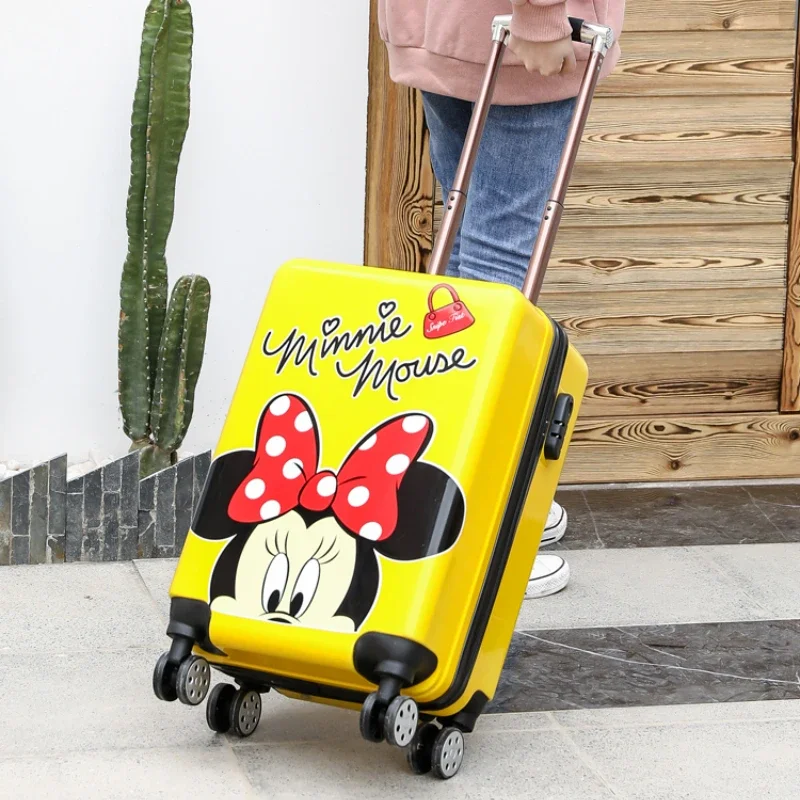 Disney Mickey Mouse 20inch Kids cartoon Travel Suitcase on wheels cute trolley Luggage Children Lovely Cabin Rolling Luggage