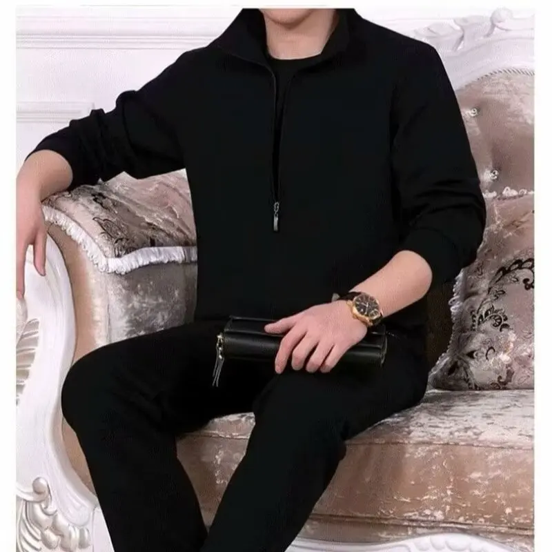 Vrijetijdssportpak heren lente-, herfst- en winternieuwe stijlen, plus plus pluche hardloopkleding, warme jas