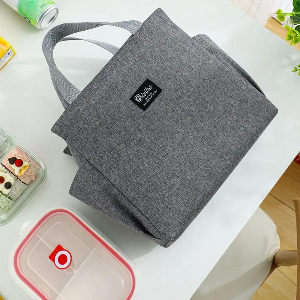 

Lunch Box Bag Solid Color Picnic Food Bag Tote Canvas Lunch Bag Waterproof Lunch Bag Thermal Breakfast Organizer Food Hand Bags